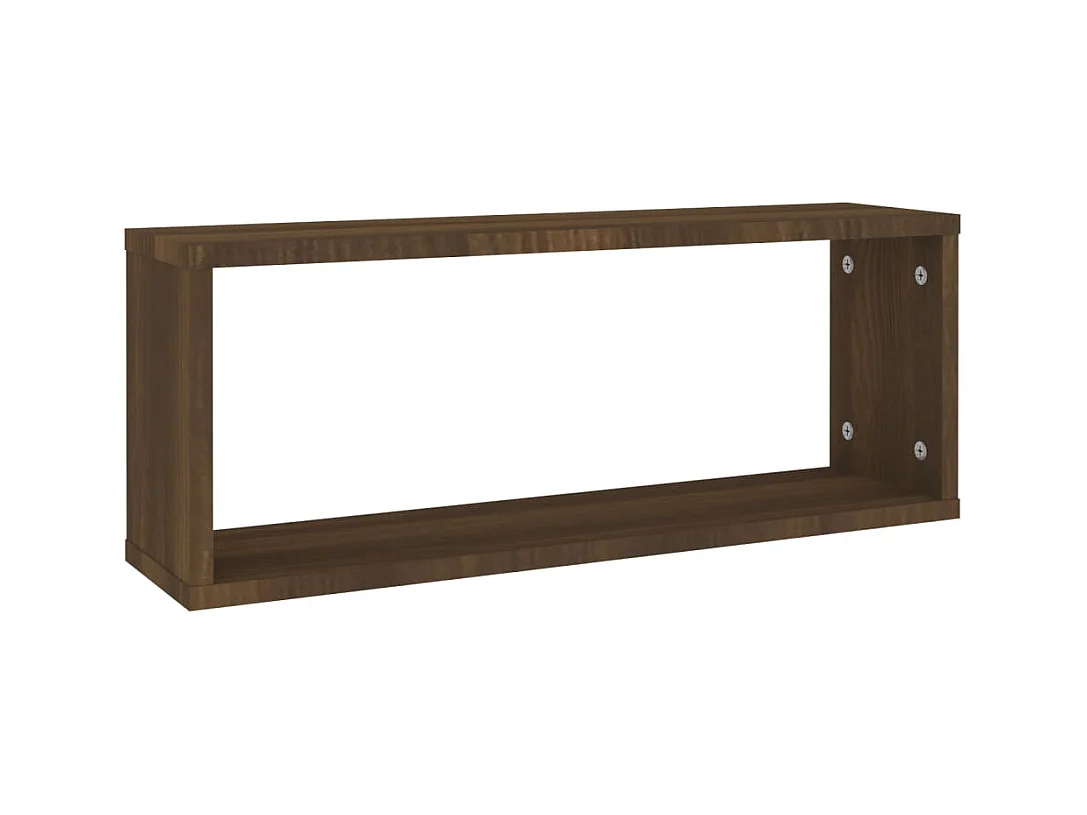 Mensole a cubo da parete 4 pezzi in legno ingegnerizzato color rovere marrone