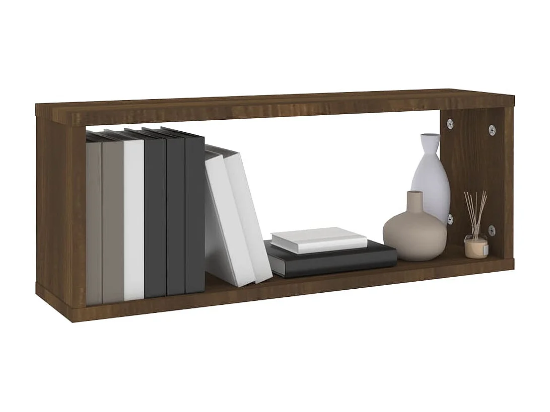 Étagères murales cube 4 pcs Chêne marron Bois d’ingénierie