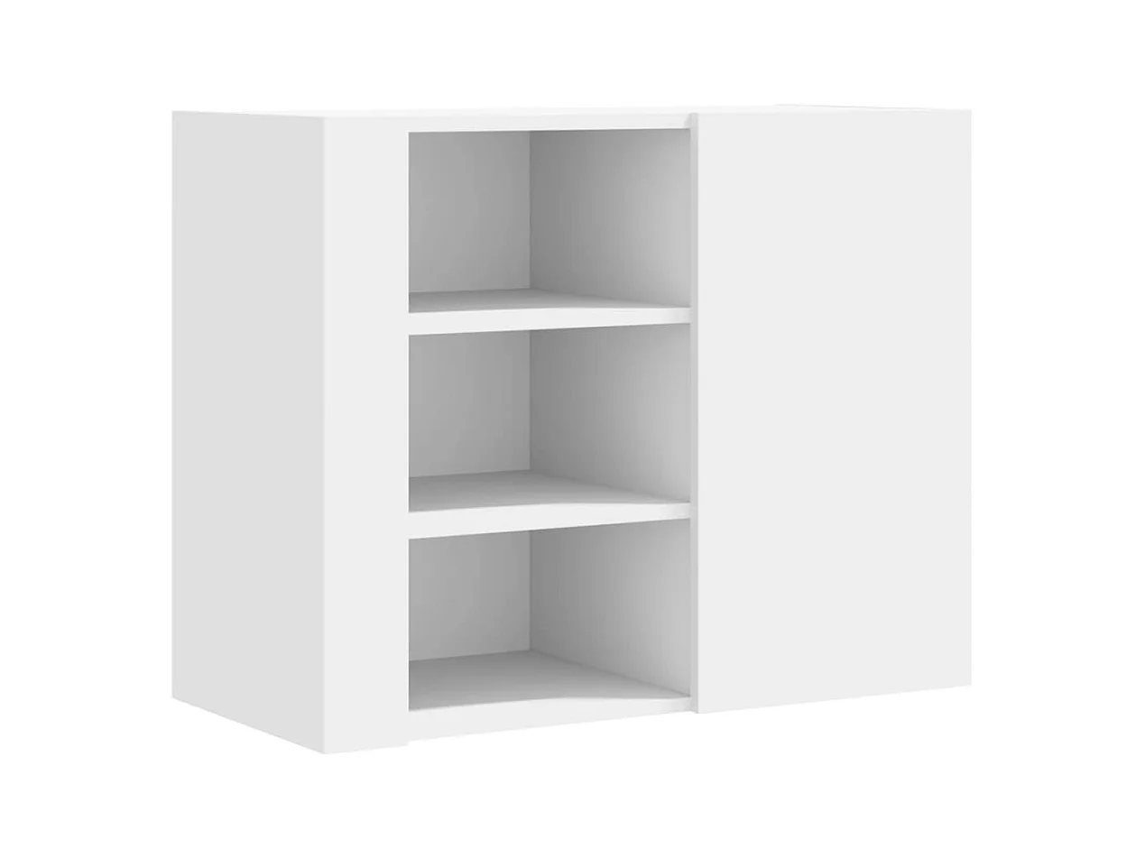 Witte wandkast 75x35x60 cm bewerkt hout