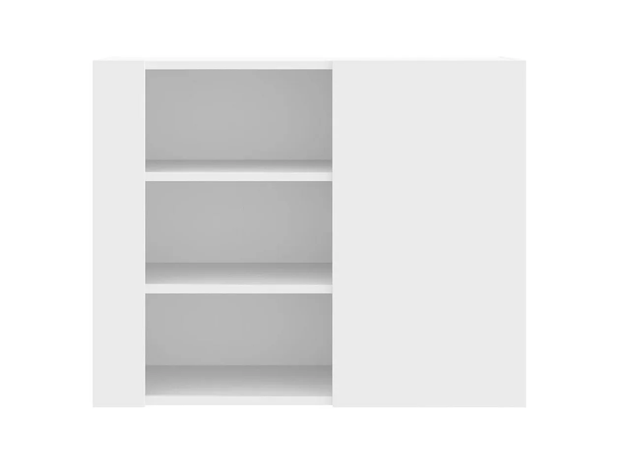 Witte wandkast 75x35x60 cm bewerkt hout