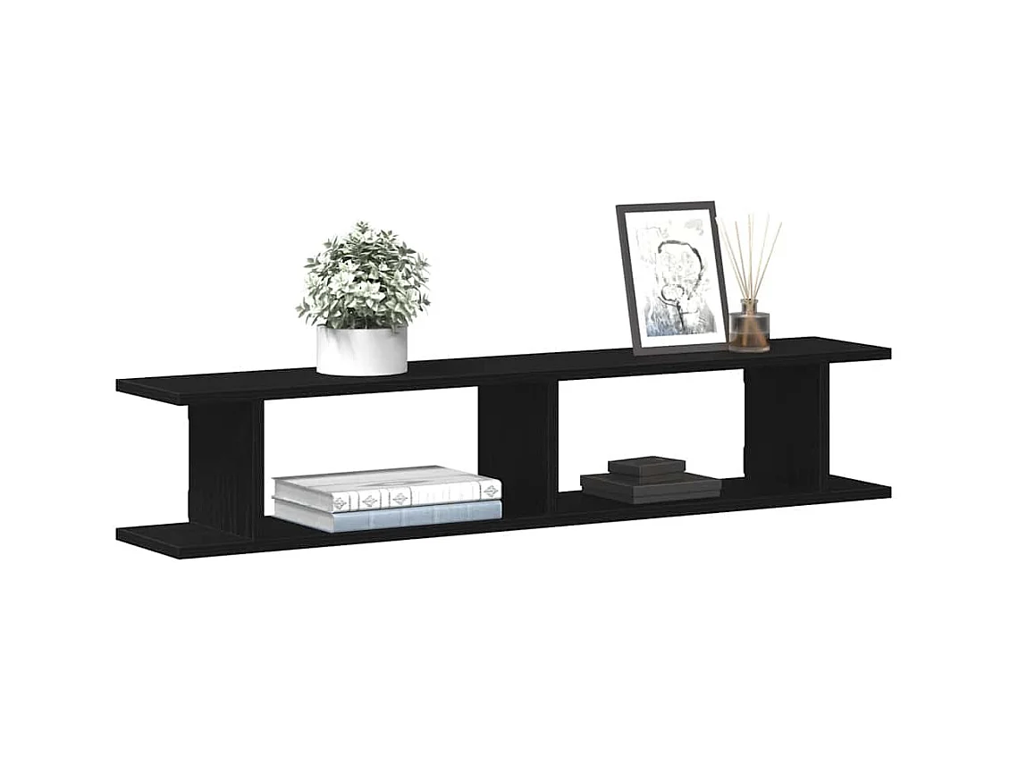 Étagères murales 2 pcs chêne noir 105x18x20 cm bois ingénierie