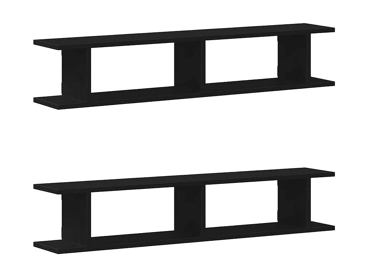 Étagères murales 2 pcs chêne noir 105x18x20 cm bois ingénierie