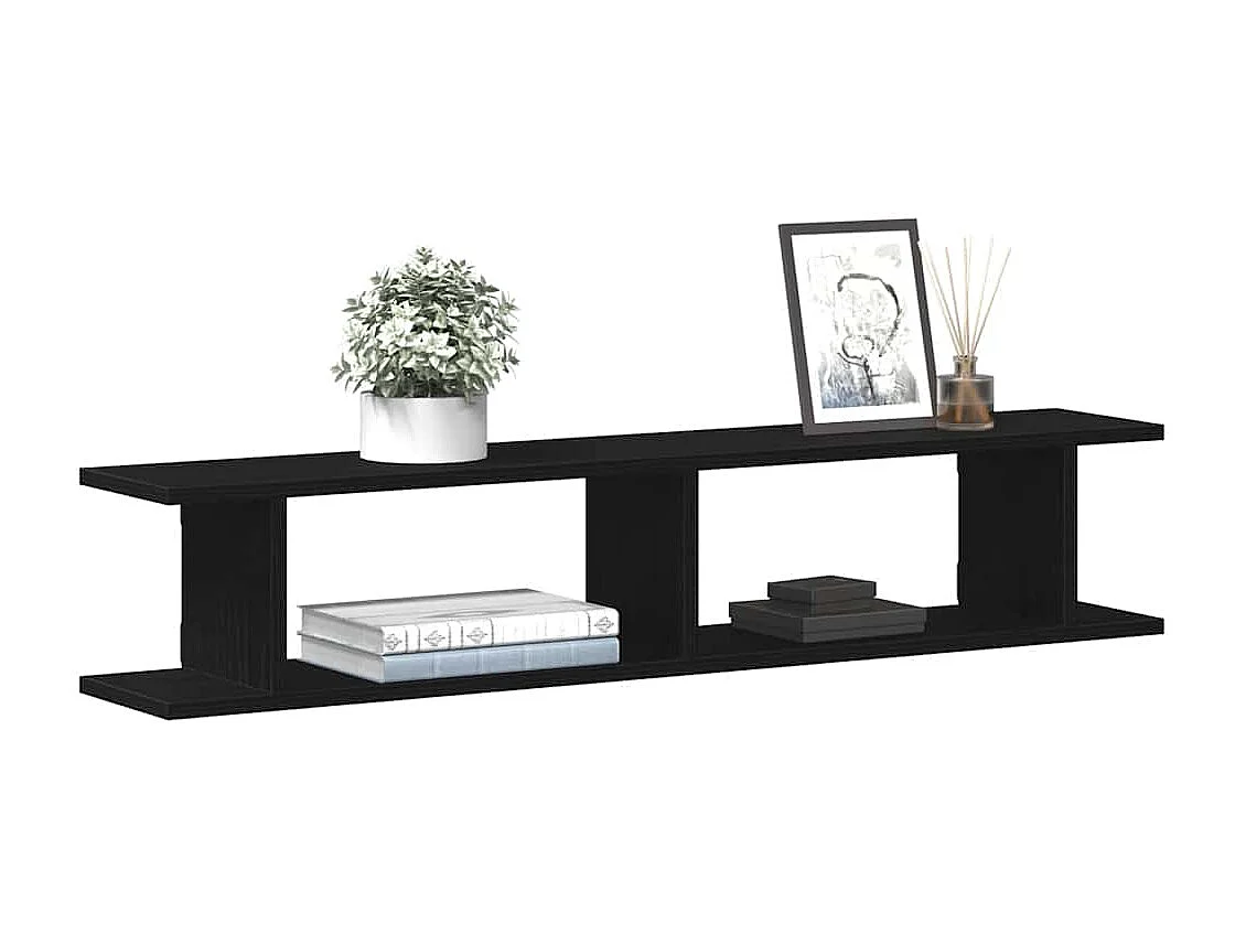 Étagères murales 2 pcs chêne noir 105x18x20 cm bois ingénierie