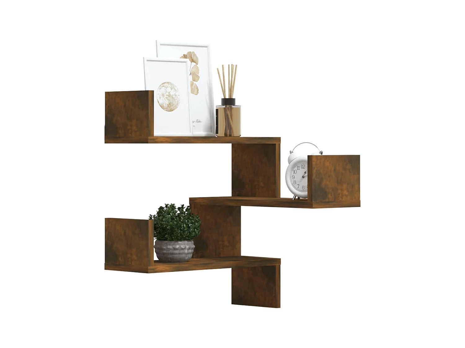 Étagères d'angle murales 2 pcs Chêne fumé 40x40x50 cm Bois