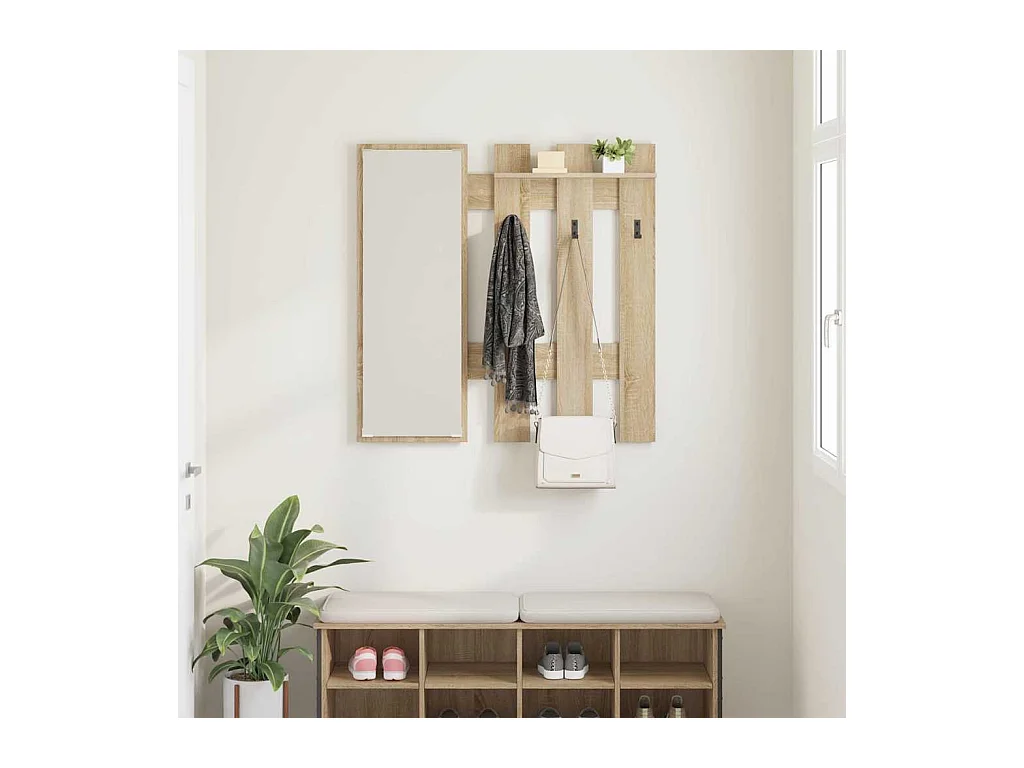 Appendiabiti da parete in rovere Sonoma 100 x 10 x 100 cm