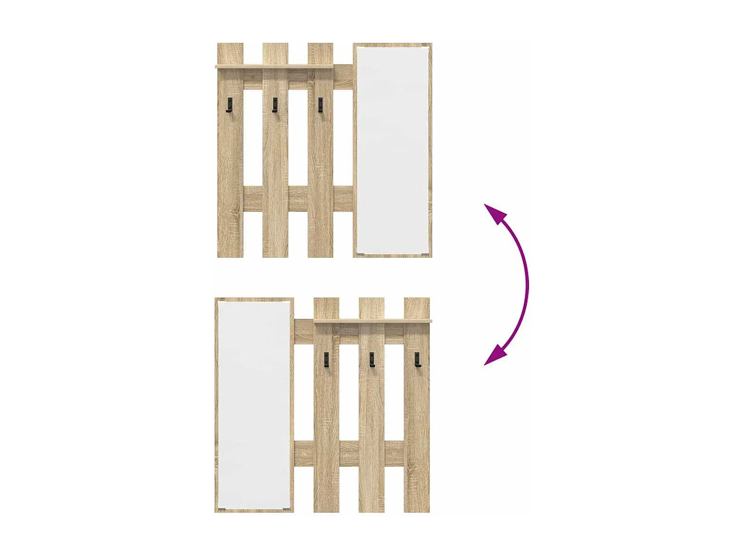 Sonoma Eiken Wandkapstok 100 x 10 x 100 cm