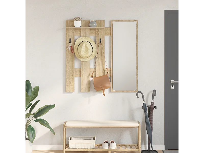 Porte-manteau mural Chêne Sonoma 100 x 10 x 100 cm