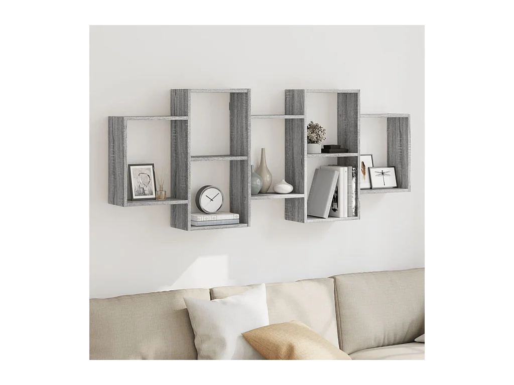 Sonoma wandplank grijs 159x18x65 cm bewerkt hout