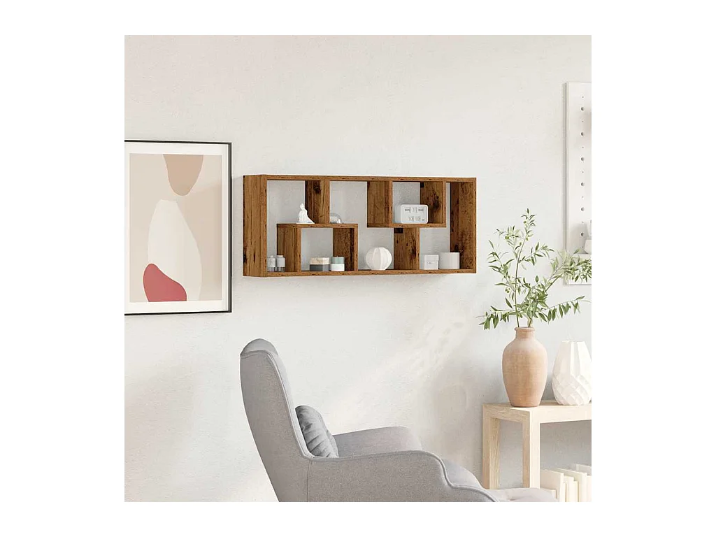 Étagère murale en bois ancien 36 x 16 x 90 cm Bois d'ingénierie
