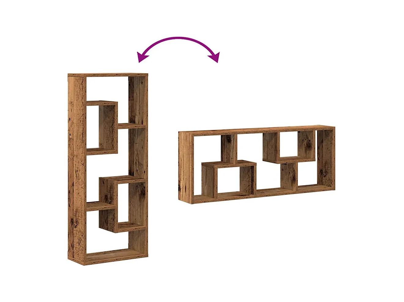 Étagère murale en bois ancien 36 x 16 x 90 cm Bois d'ingénierie