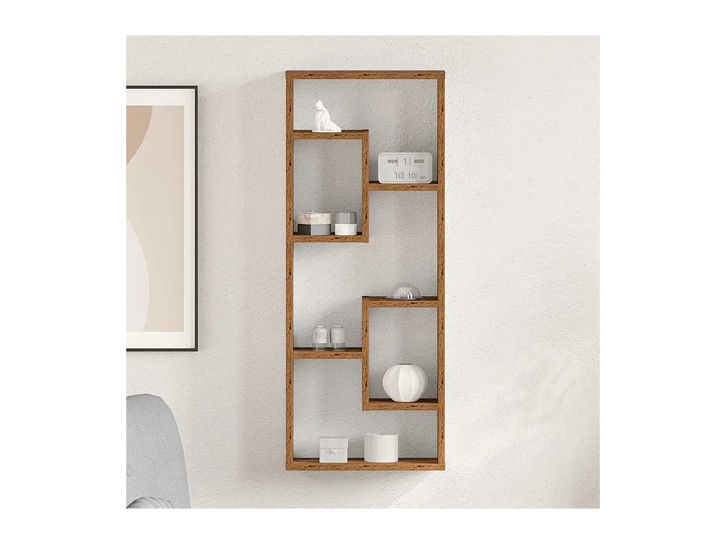 Antieke houten wandplank 36 x 16 x 90 cm Technisch hout