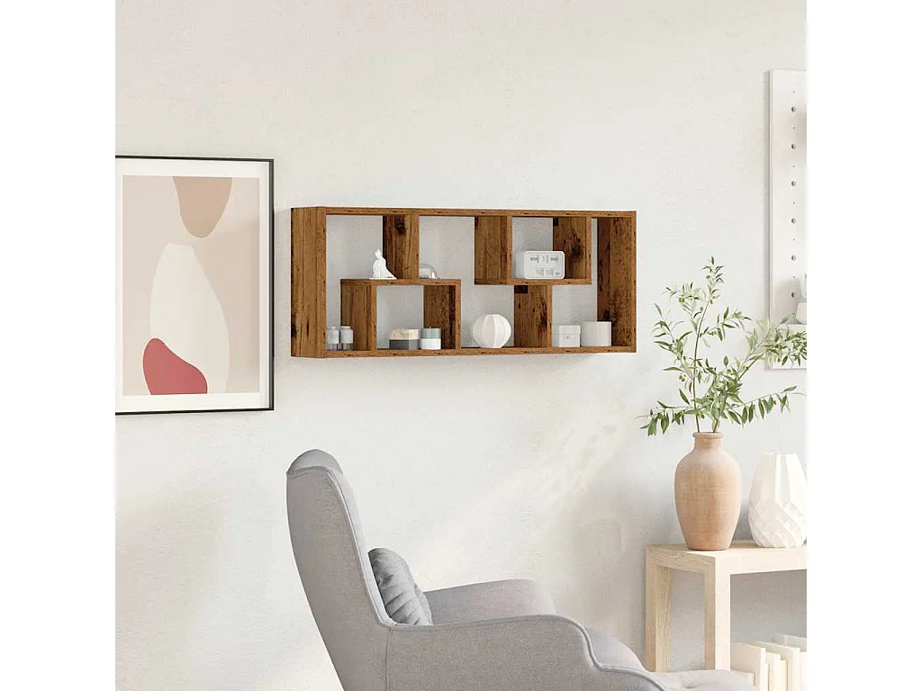 Étagère murale en bois ancien 36 x 16 x 90 cm Bois d'ingénierie
