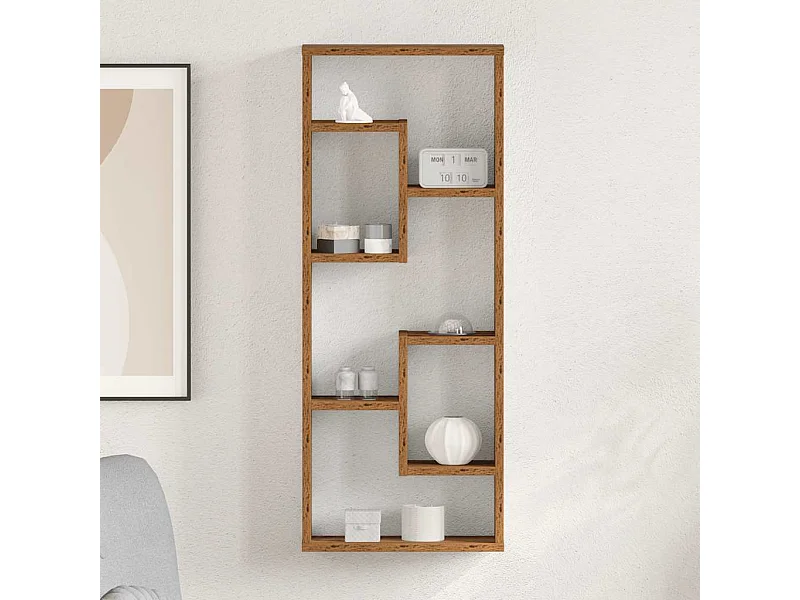 Estante de pared de madera antigua 36 x 16 x 90 cm Madera de ingeniería