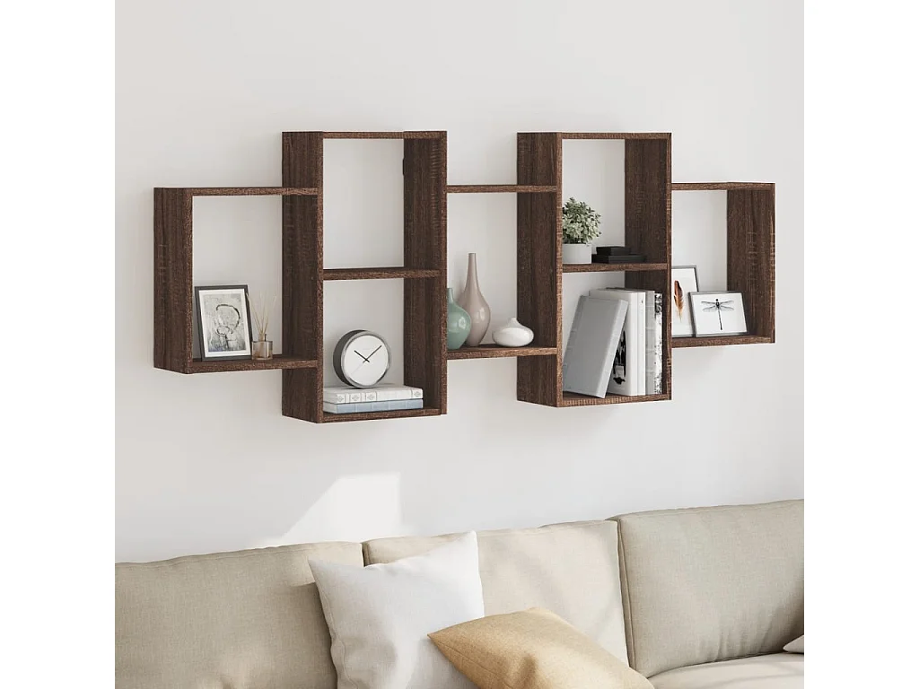 Mensola da parete in rovere marrone 159x18x65 cm in legno ingegnerizzato