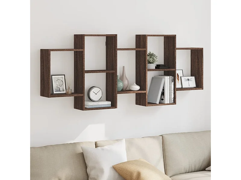 Étagère murale chêne marron 159x18x65 cm bois d'ingénierie