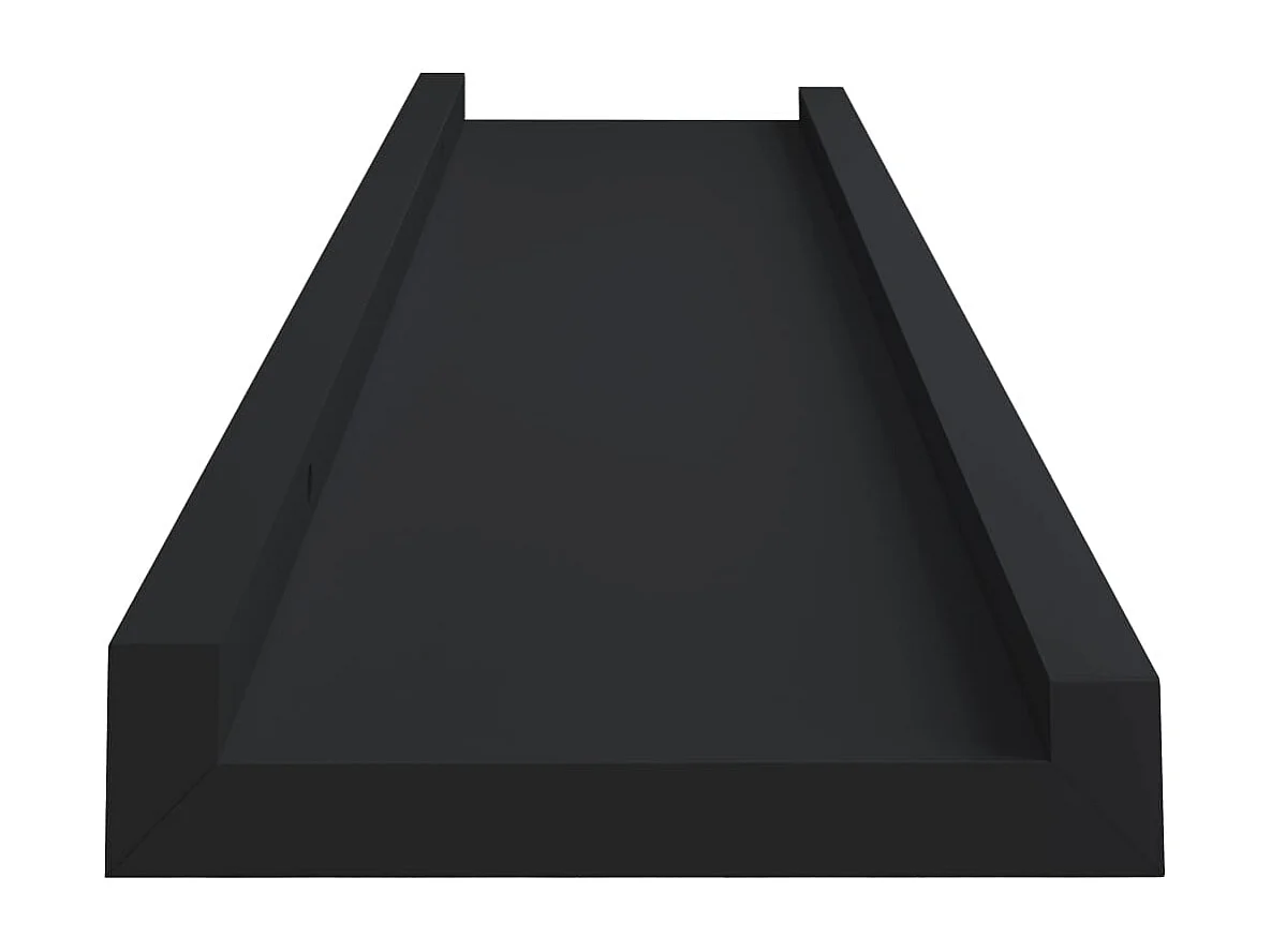 Étagères à rebord pour cadre photo 2 pcs Noir 60x9x3 cm MDF