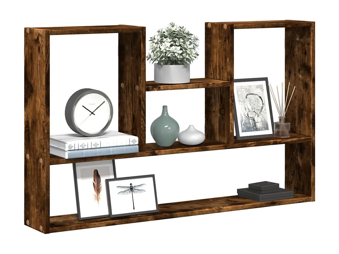 Estante de pared de roble ahumado 99x15x60 cm madera de ingeniería