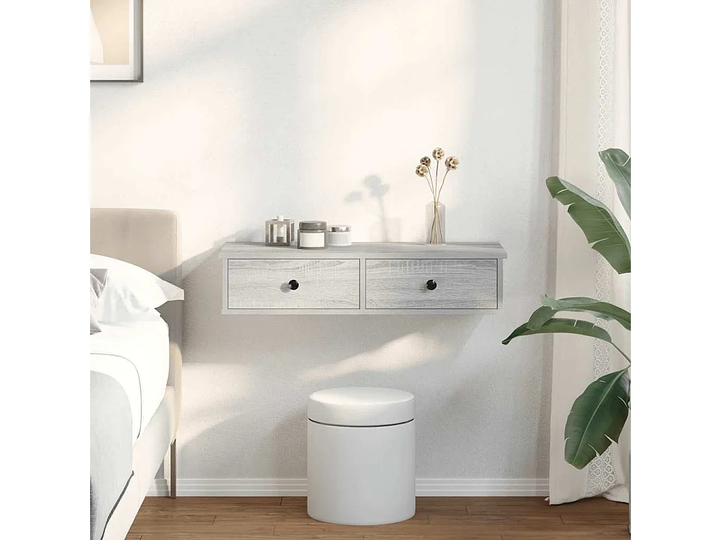 Étagère murale avec tiroirs sonoma gris bois d'ingénierie