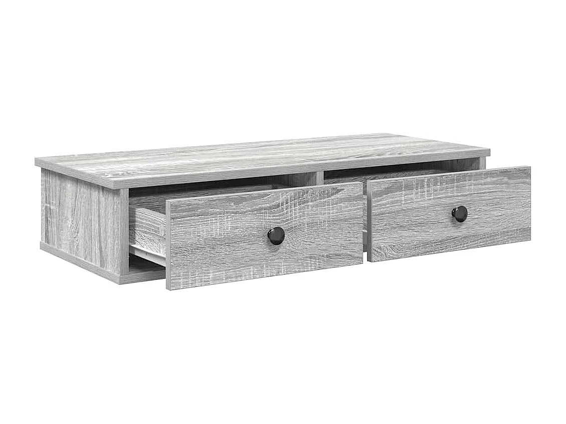 Étagère murale avec tiroirs sonoma gris bois d'ingénierie