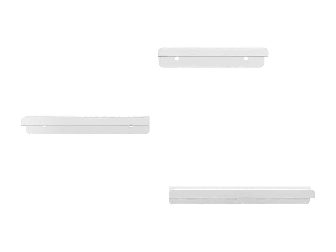 Estantes de pared de 3 piezas de acero inoxidable plateado