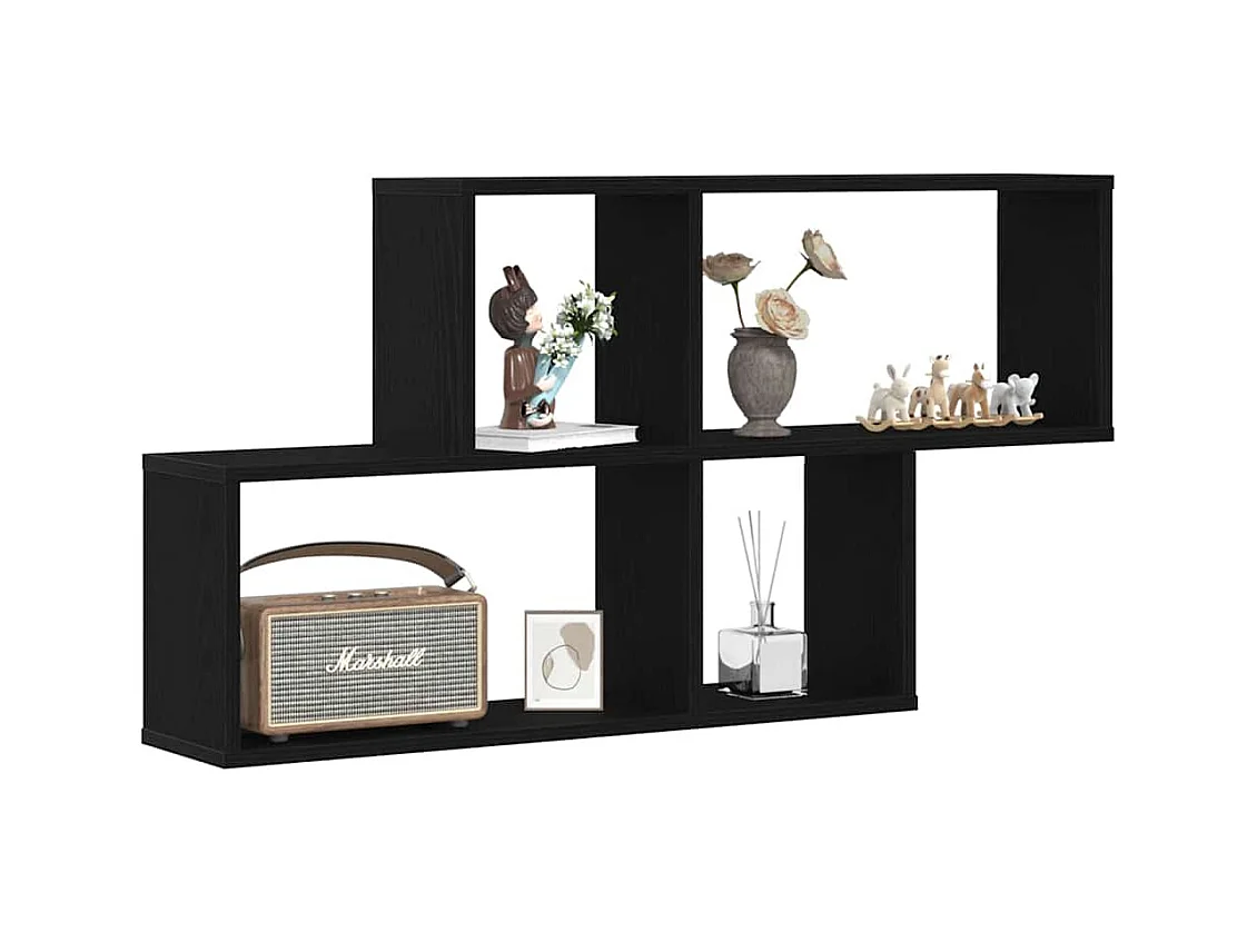 Mobiletto da parete in rovere nero 76x15x53 cm in legno ingegnerizzato