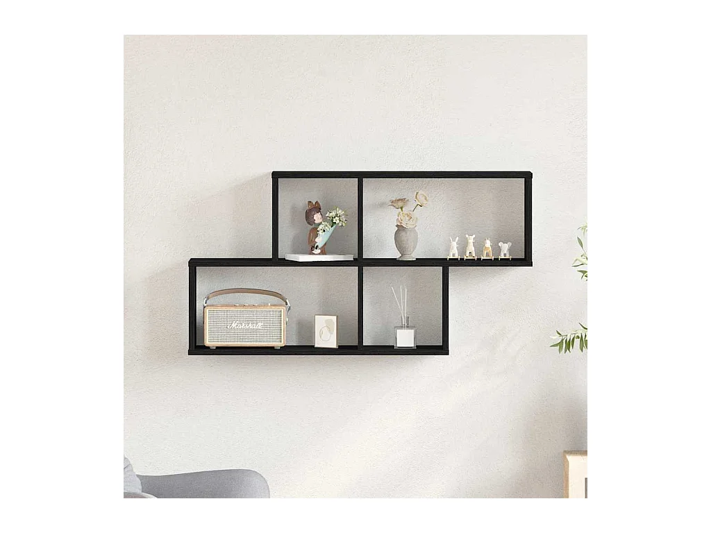 Mobiletto da parete in rovere nero 76x15x53 cm in legno ingegnerizzato