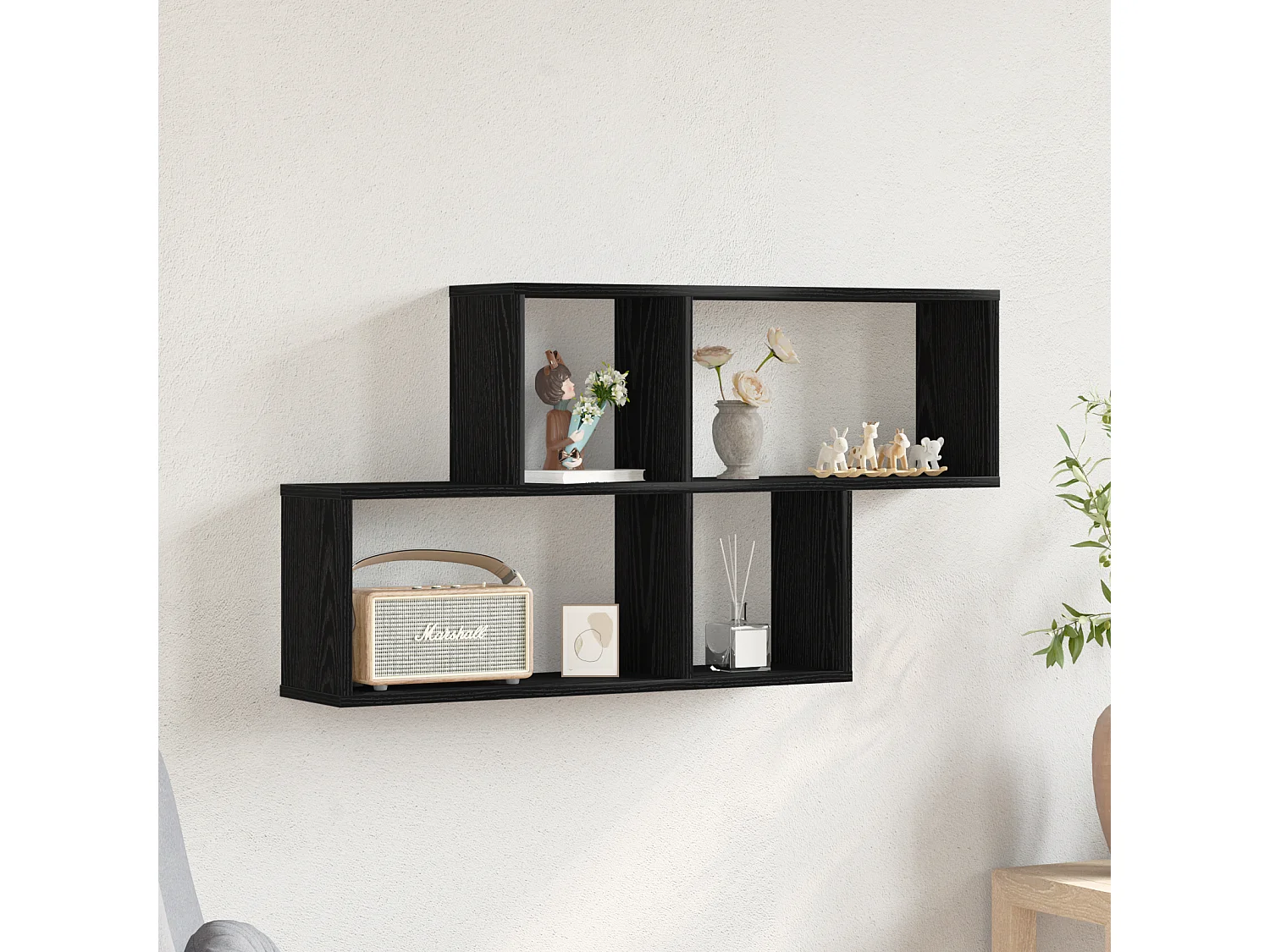 Armoire murale en chêne noir 76x15x53 cm en bois d'ingénierie