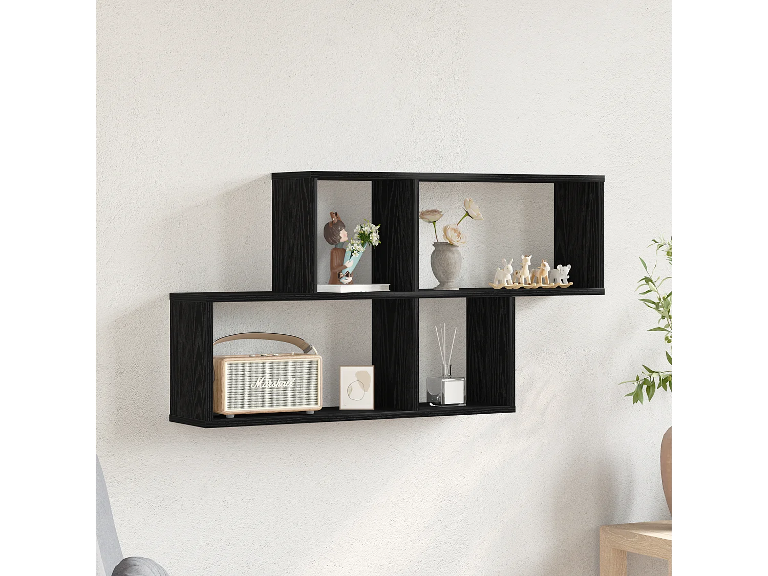 Armoire murale en chêne noir 76x15x53 cm en bois d'ingénierie