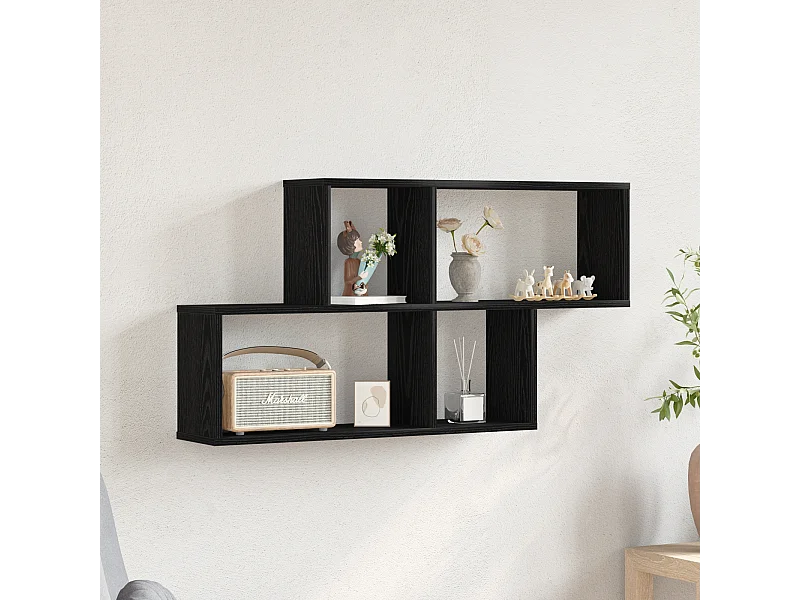 Armoire murale en chêne noir 76x15x53 cm en bois d'ingénierie