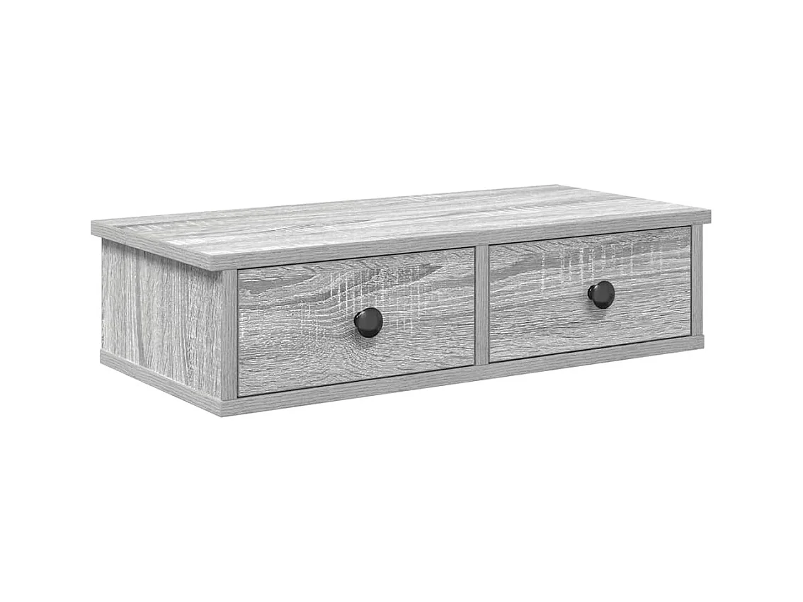 Mensola da parete in legno ingegnerizzato grigio Sonoma con cassetti