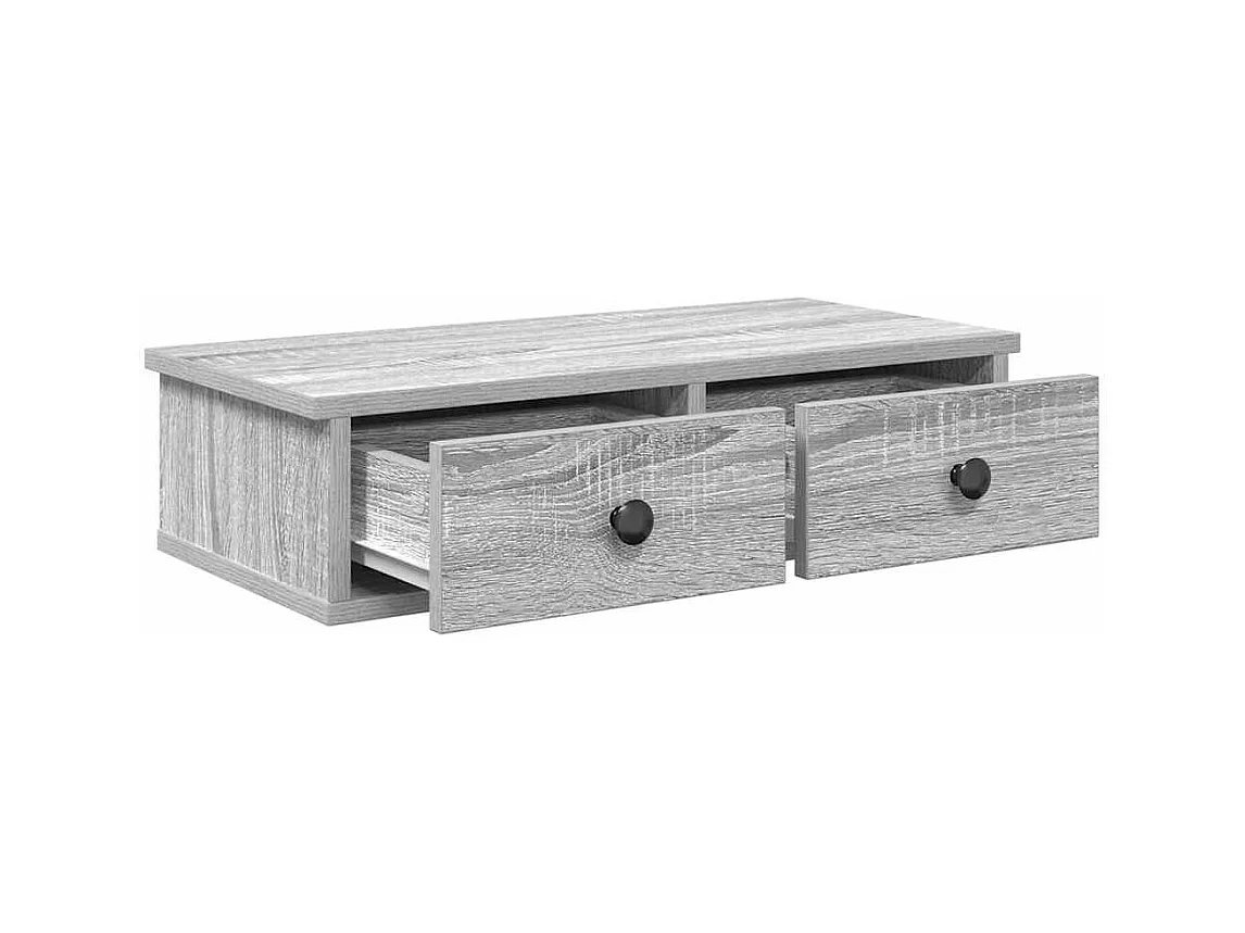 Mensola da parete in legno ingegnerizzato grigio Sonoma con cassetti