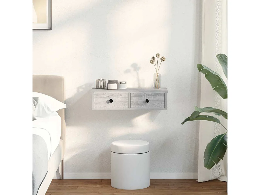 Étagère murale avec tiroirs sonoma gris bois d'ingénierie