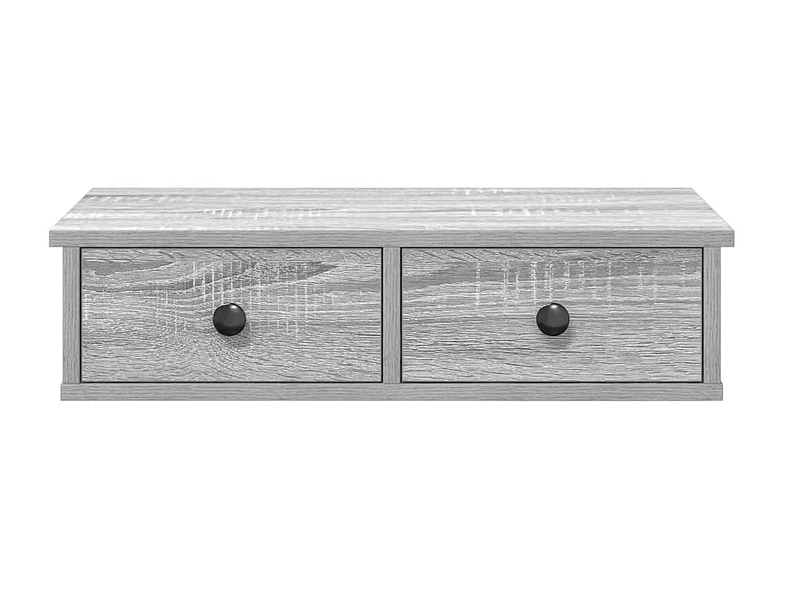 Étagère murale avec tiroirs sonoma gris bois d'ingénierie