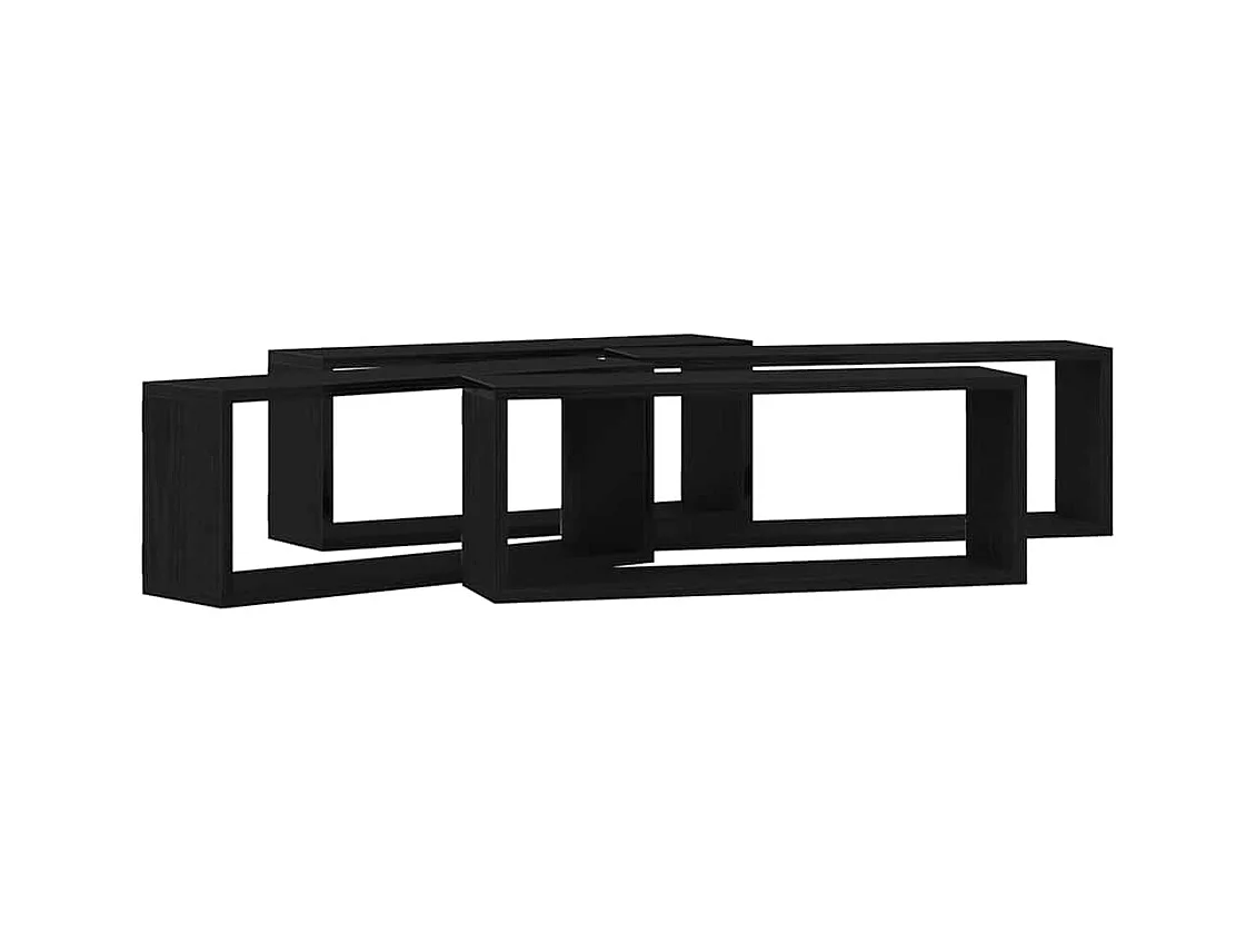 Set de 4 étagères murales - Chêne noir - 60x15x23 cm - Fabriqué en bois reconstitué