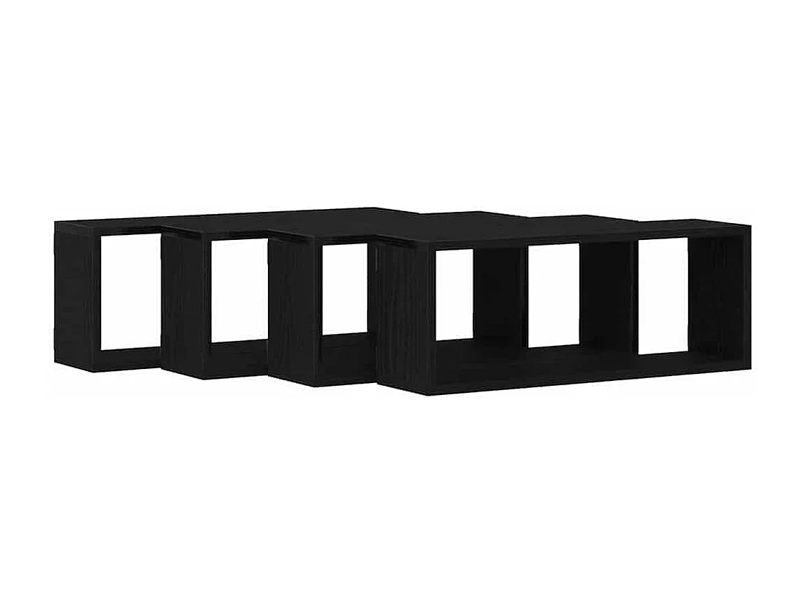 Set van 4 wandplanken - Zwarte eik - 60x15x23 cm - Gemaakt van gereconstrueerd hout