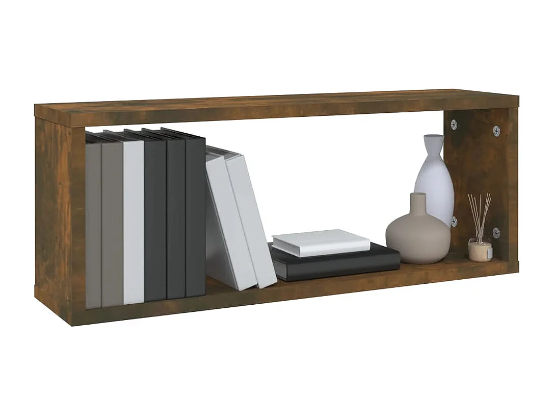 Étagères murales cube 6 pcs Chêne fumé 60x15x23 cm Bois