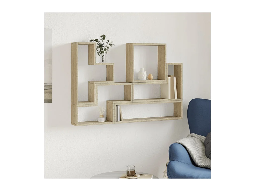 Mensola da parete in rovere Sonoma 96x12x64 cm in legno ingegnerizzato