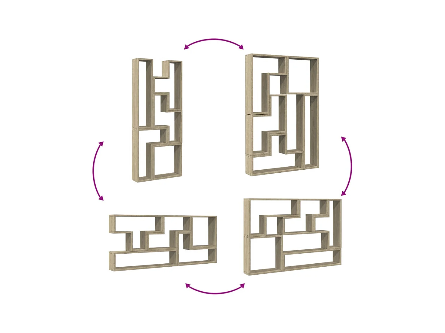 Mensola da parete in rovere Sonoma 96x12x64 cm in legno ingegnerizzato