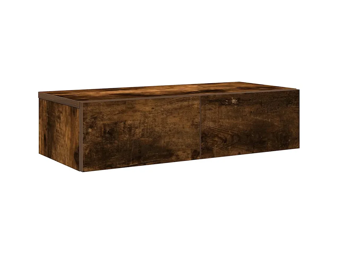 Étagère murale avec tiroirs chêne fumé bois d'ingénierie
