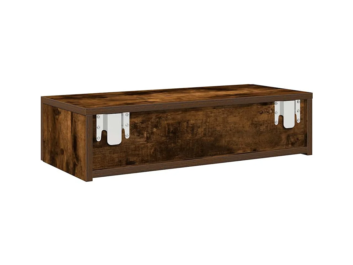 Étagère murale avec tiroirs chêne fumé bois d'ingénierie