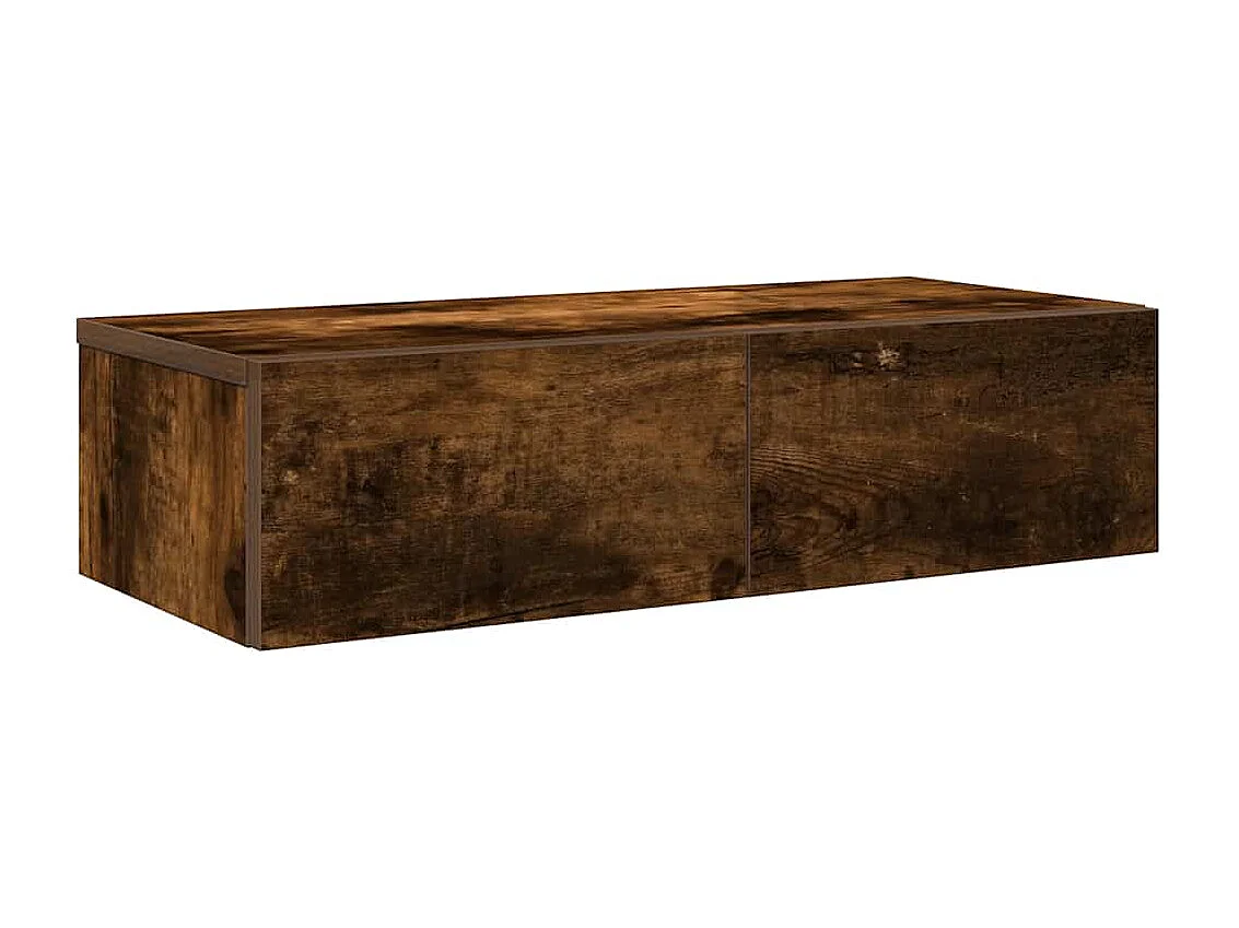 Étagère murale avec tiroirs chêne fumé bois d'ingénierie