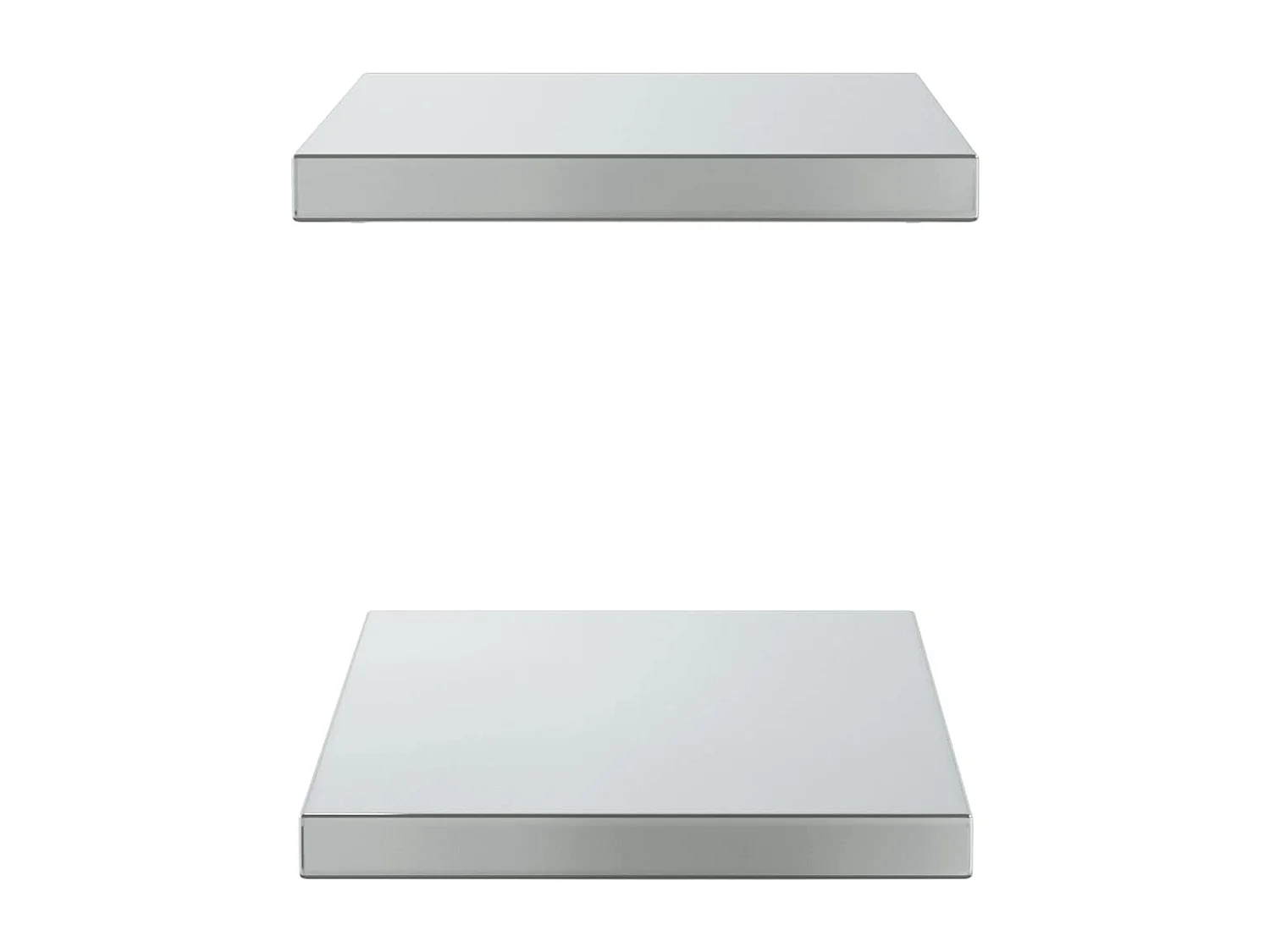 Estantes de pared 2 uds 50x30x3 cm acero inoxidable plateado