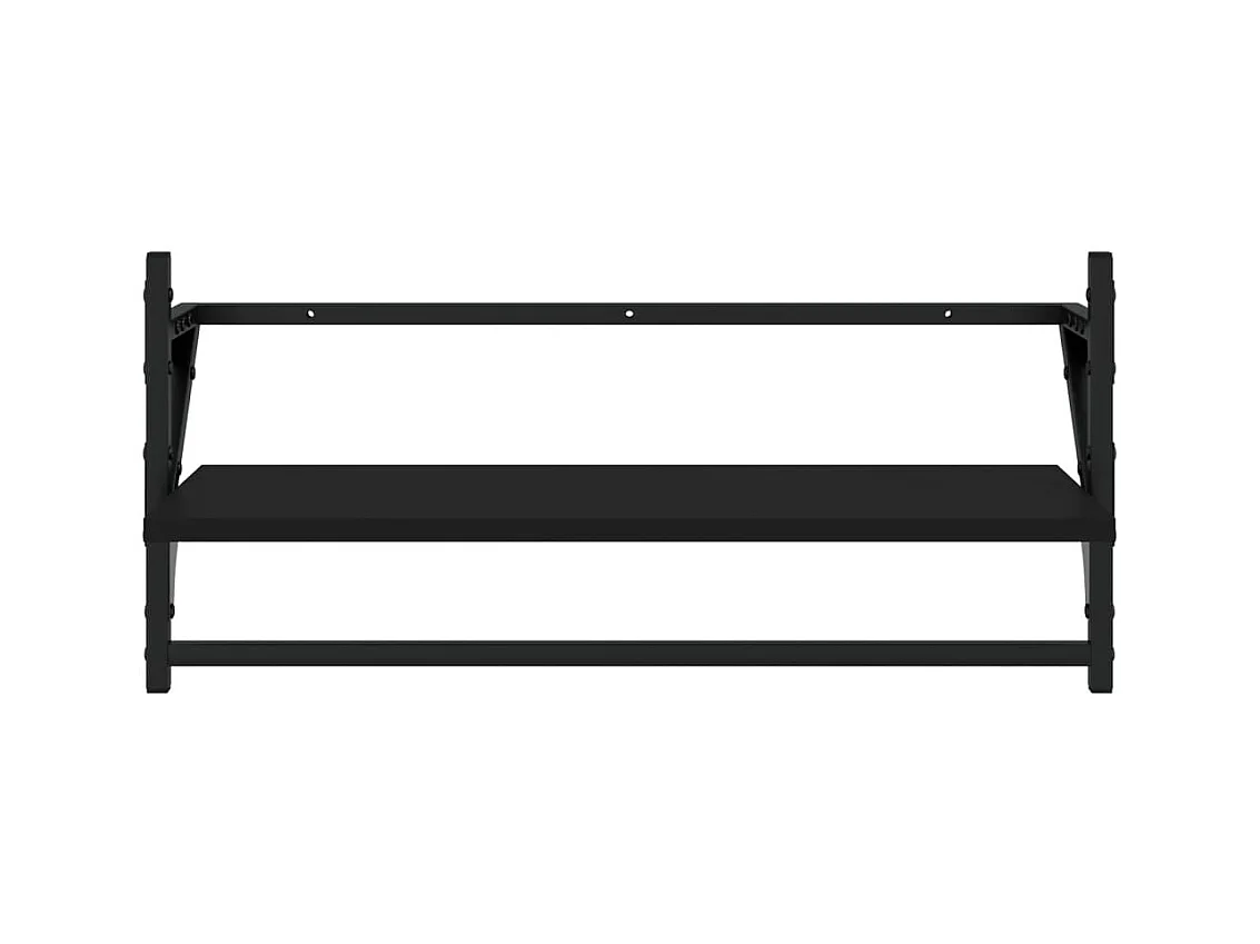 Set di 4 mensole da parete in legno ingegnerizzato nero