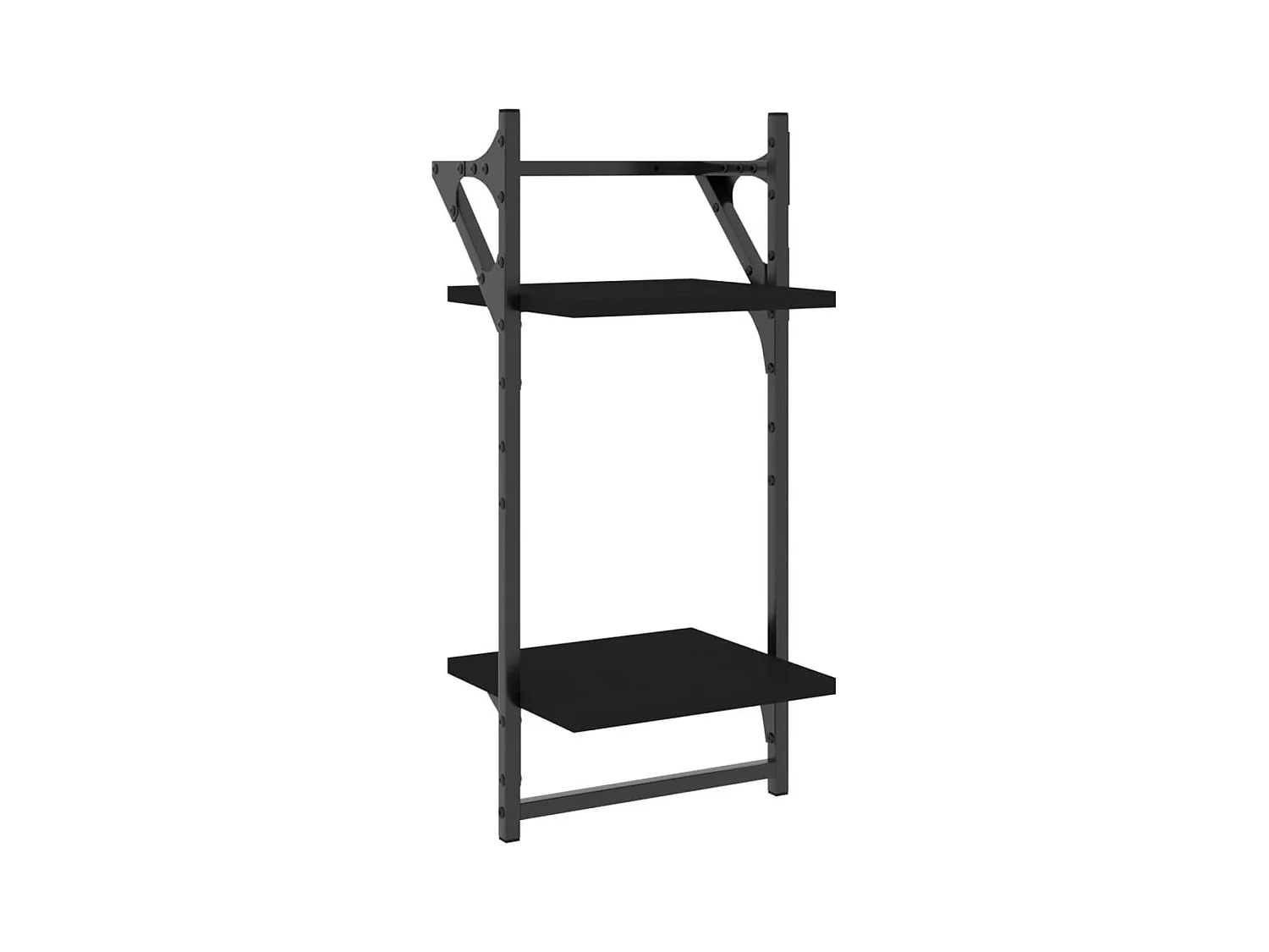 Set di 4 mensole da parete in legno ingegnerizzato nero