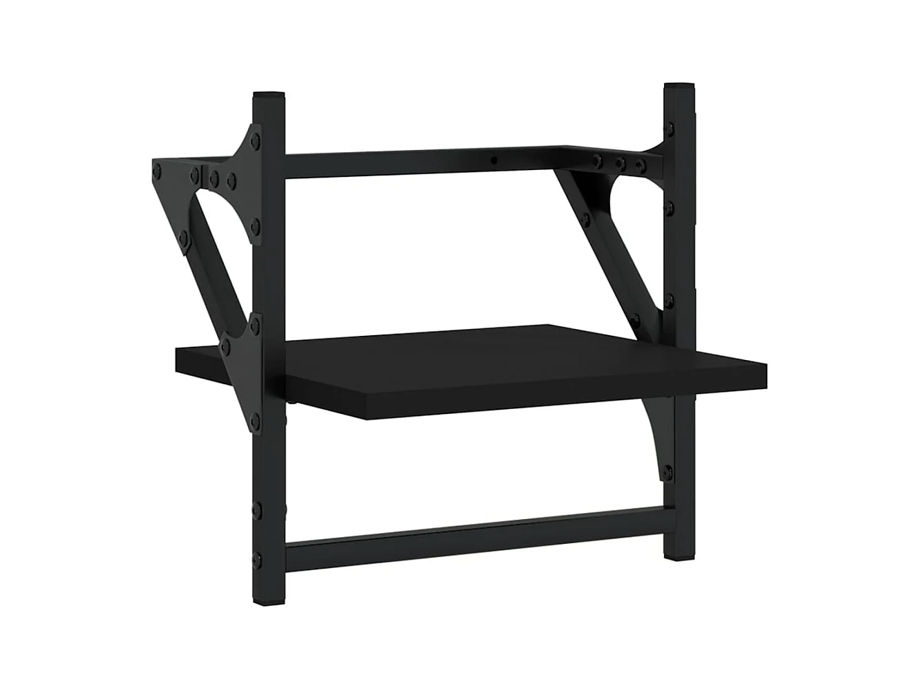 Set di 4 mensole da parete in legno ingegnerizzato nero