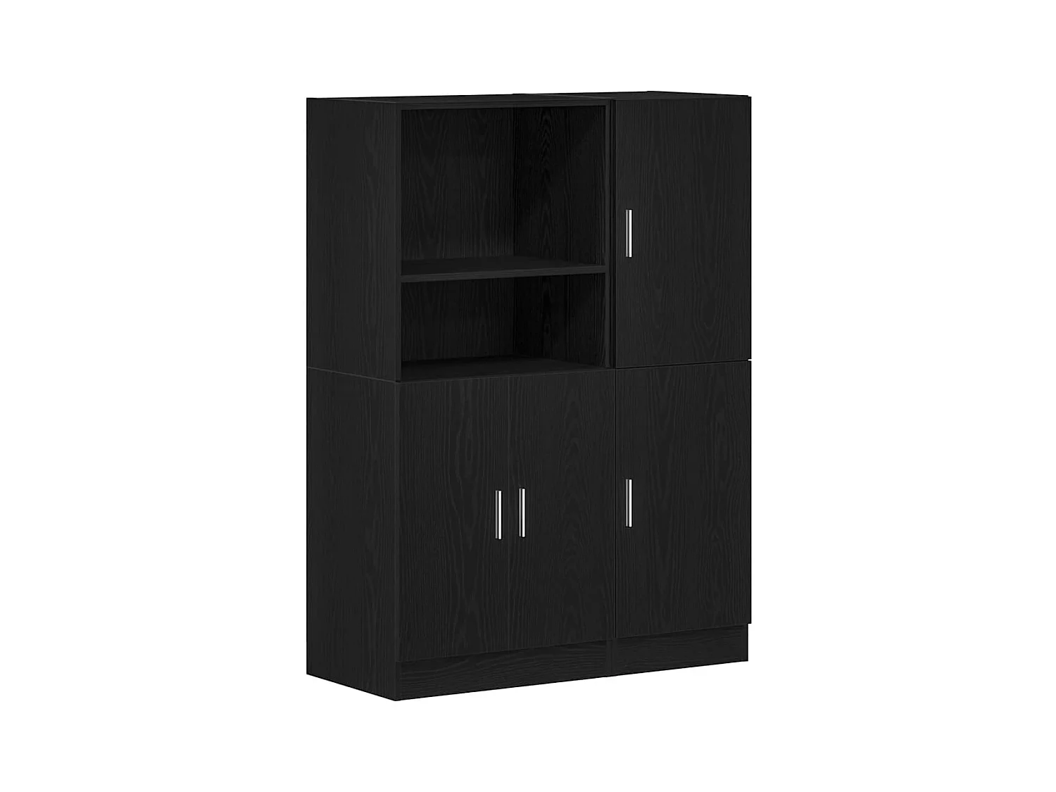 Ensemble d'armoires de cuisine 2 pcs noir bois d'ingénierie