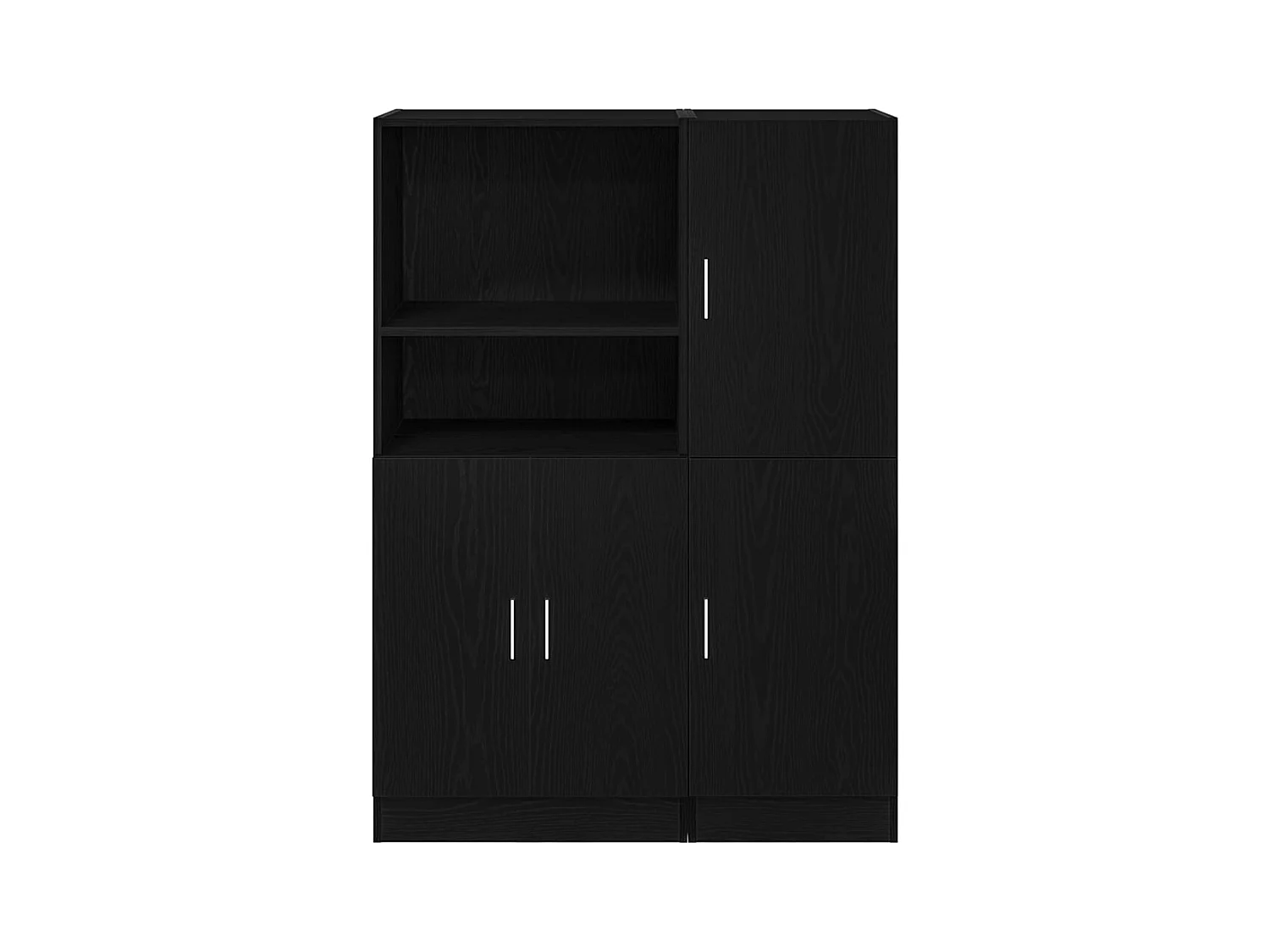 Ensemble d'armoires de cuisine 2 pcs noir bois d'ingénierie
