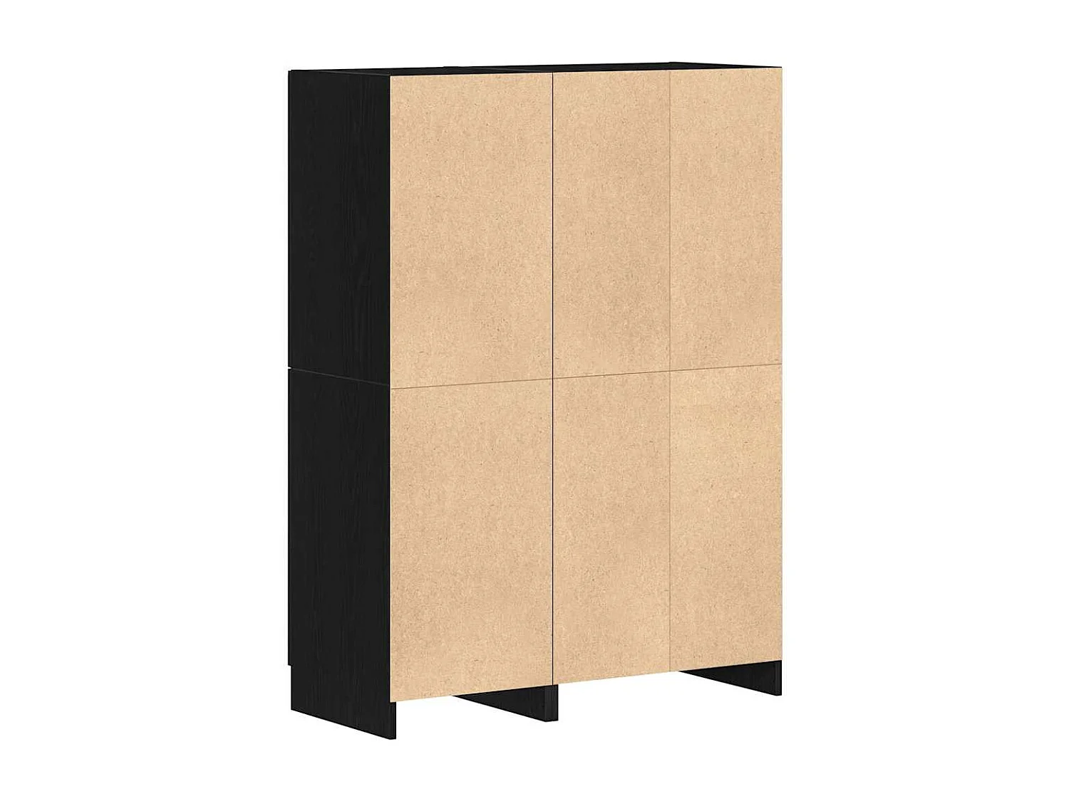 Set di mobili da cucina in legno ingegnerizzato nero, 2 pezzi