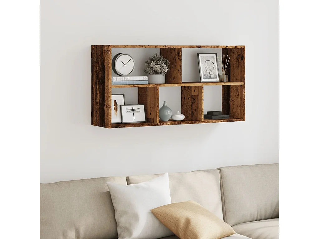 Estante de pared madera vieja 100x25x50 cm madera de ingeniería