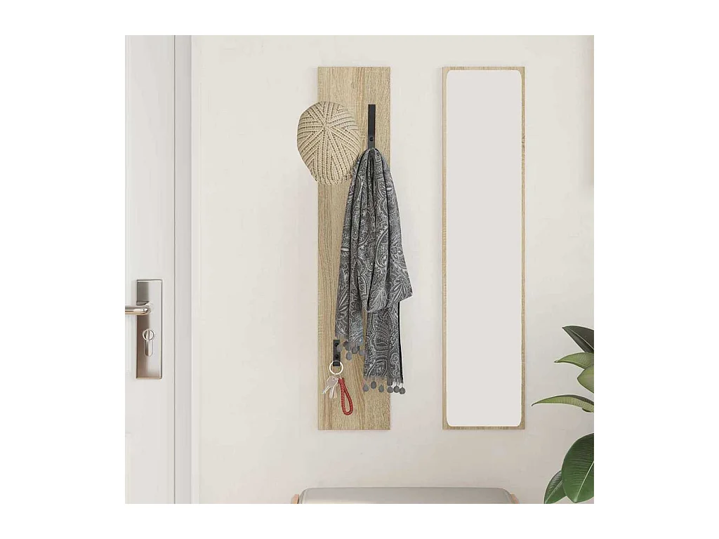 Appendiabiti da parete in rovere Sonoma 20 x 1,5 x 100 cm